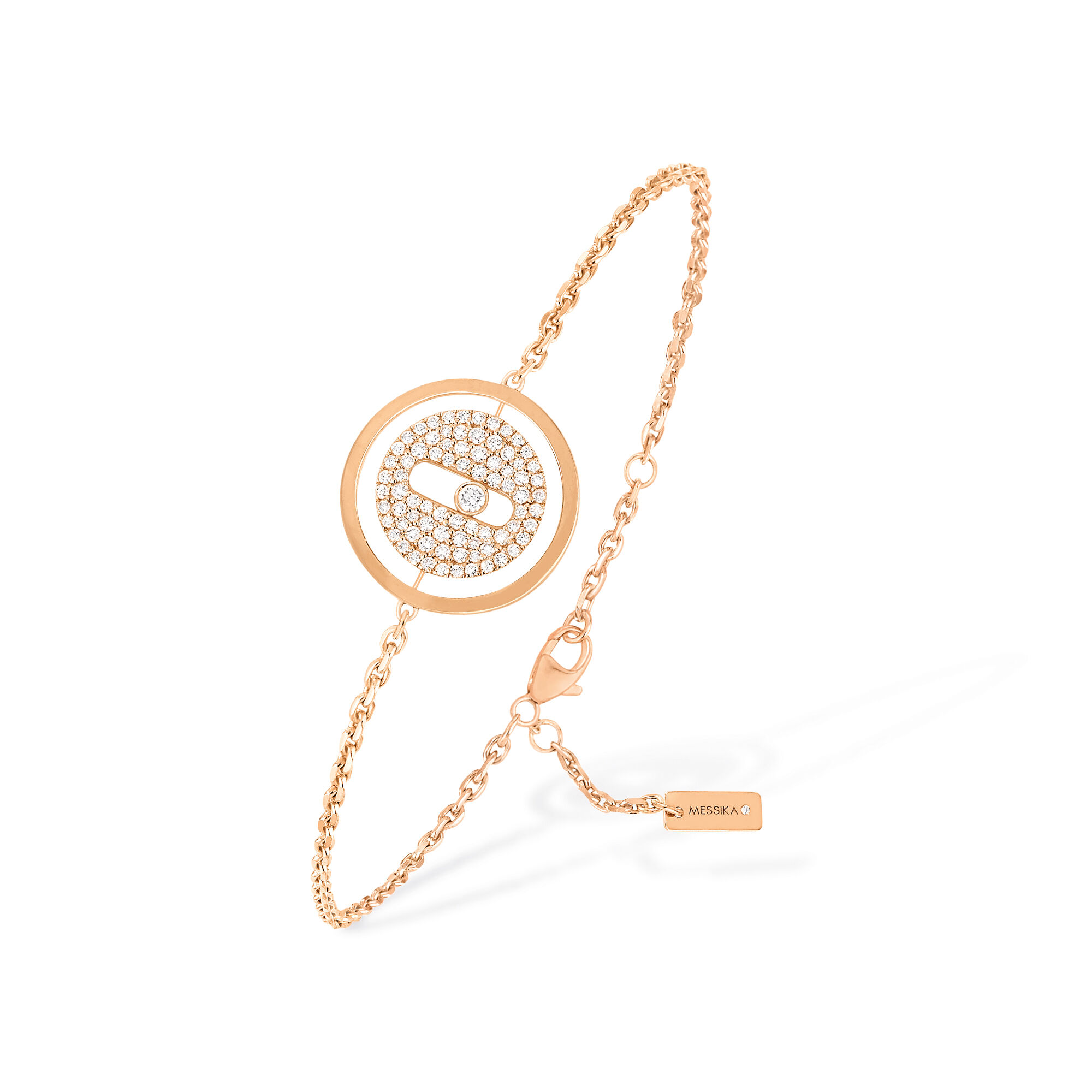 Lucky Move Small Rose Gold Diamond Pave Bracelet Messika 7541 PG